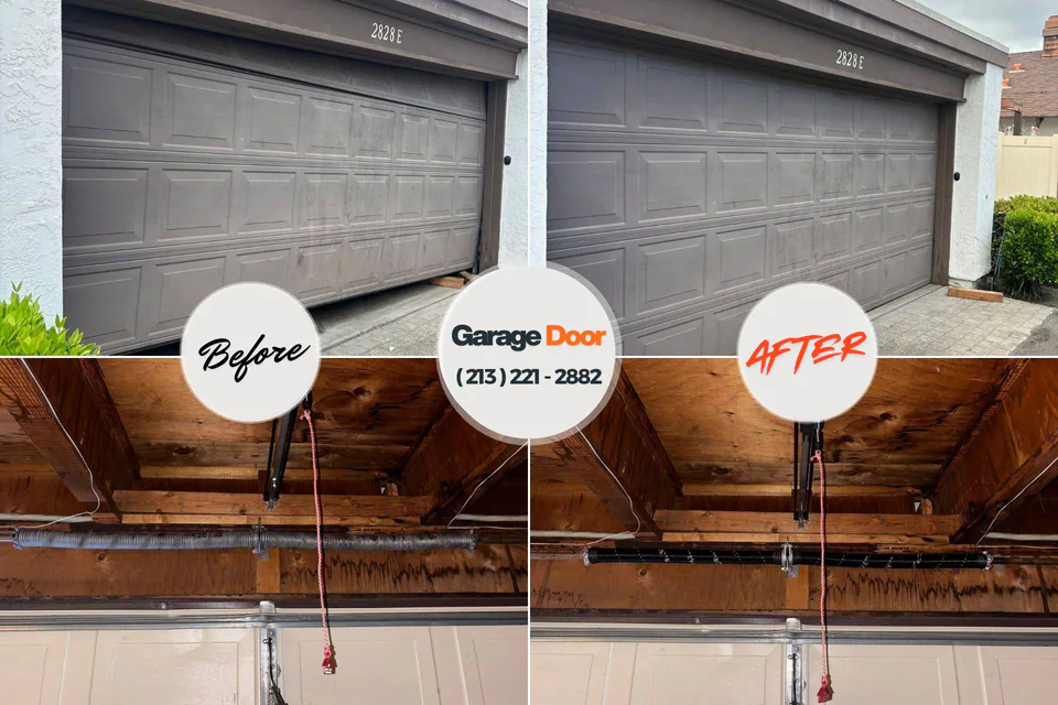 Before and after: garage door repair De Lap La Follette